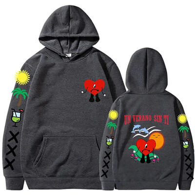 Funny Bad Bunny Hoodies Un Verano Sin Ti Print Ανδρικά Γυναικεία ρούχα Streetwear Φούτερ με κουκούλα Πουλόβερ Unisex αθλητικά ρούχα