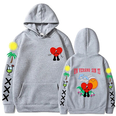 Funny Bad Bunny Hoodies Un Verano Sin Ti Print Ανδρικά Γυναικεία ρούχα Streetwear Φούτερ με κουκούλα Πουλόβερ Unisex αθλητικά ρούχα