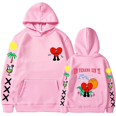 Funny Bad Bunny Hoodies Un Verano Sin Ti Print Ανδρικά Γυναικεία ρούχα Streetwear Φούτερ με κουκούλα Πουλόβερ Unisex αθλητικά ρούχα