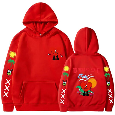 Funny Bad Bunny Hoodies Un Verano Sin Ti Print Ανδρικά Γυναικεία ρούχα Streetwear Φούτερ με κουκούλα Πουλόβερ Unisex αθλητικά ρούχα