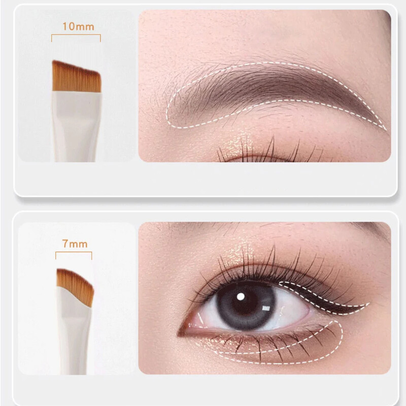 1kom Ultra tanki ravni kutni kist za obrve Četkica za olovku za oči Četkice za šminku ispod očiju Kist za precizne detalje Bijela