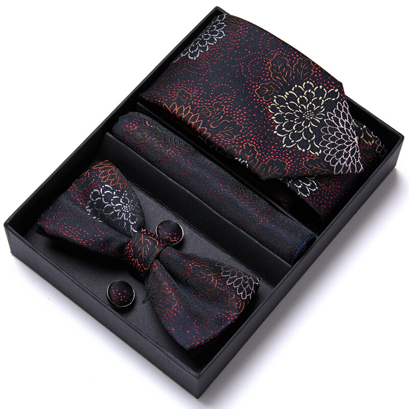 Frumos handmade papion Batistă Buzunar Set Manșete Cutie Cravate Paisley Sliver Fit Workplace