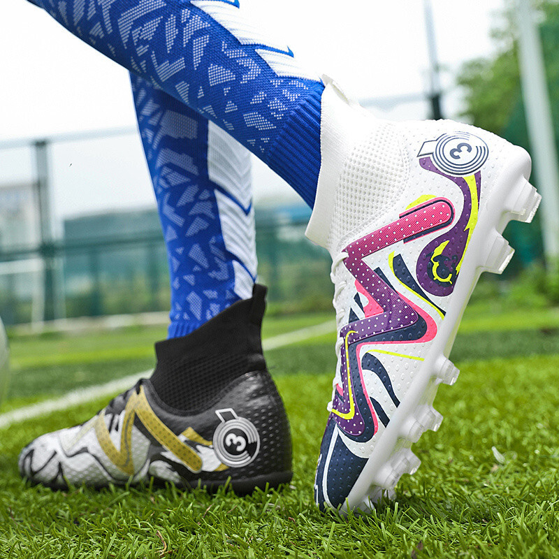 Nagy méretű 31-48 Professzionális Eredeti Society Football Boot Unisex Kiváló minőségű futballcipő férfiaknak Magas szárú ifjúsági futsal cipők