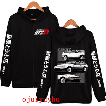 AE86 Zip Up Hoodies Initial D Κορεάτικου στυλ Μπουφάν με φερμουάρ Φούτερ Anime Gothic Y2k Πουλόβερ Mange Vintage Streetwear