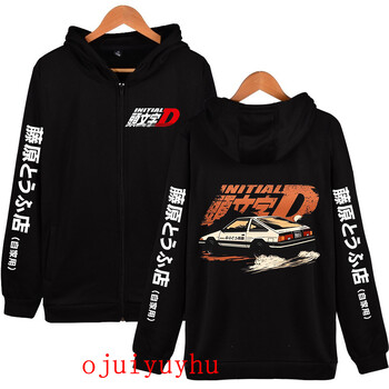 AE86 Zip Up Hoodies Initial D Κορεάτικου στυλ Μπουφάν με φερμουάρ Φούτερ Anime Gothic Y2k Πουλόβερ Mange Vintage Streetwear