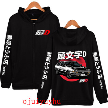 AE86 Zip Up Hoodies Initial D Κορεάτικου στυλ Μπουφάν με φερμουάρ Φούτερ Anime Gothic Y2k Πουλόβερ Mange Vintage Streetwear