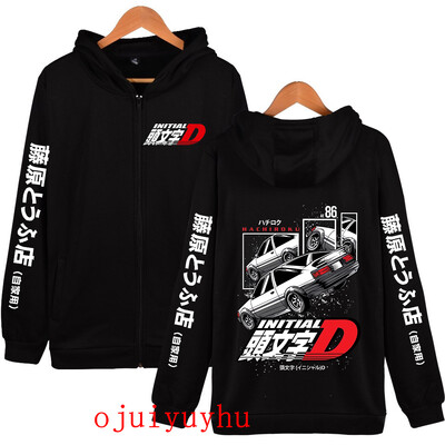 AE86 Zip Up Hoodies Initial D Κορεάτικου στυλ Μπουφάν με φερμουάρ Φούτερ Anime Gothic Y2k Πουλόβερ Mange Vintage Streetwear