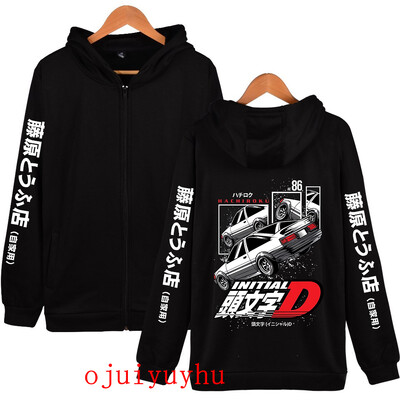 AE86 Kapuči ar rāvējslēdzēju Initial D korejiešu stila jakas ar rāvējslēdzēju jakas Anime Gothic Y2k pulovers mange vintage ielas apģērbs