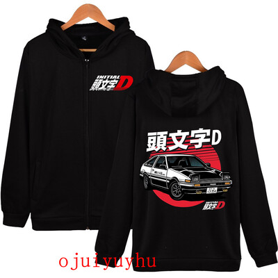 AE86 Kapuči ar rāvējslēdzēju Initial D korejiešu stila jakas ar rāvējslēdzēju jakas Anime Gothic Y2k pulovers mange vintage ielas apģērbs