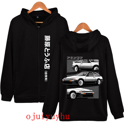 AE86 Kapuči ar rāvējslēdzēju Initial D korejiešu stila jakas ar rāvējslēdzēju jakas Anime Gothic Y2k pulovers mange vintage ielas apģērbs