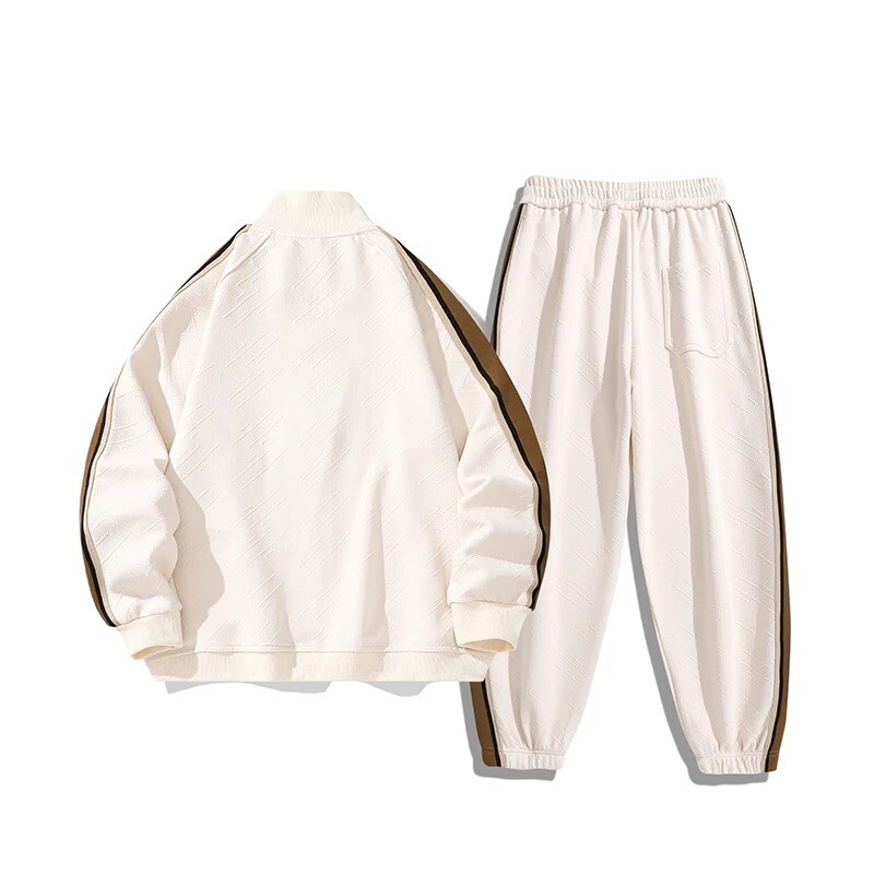 Vīriešu jaka ar rāvējslēdzēju + garas bikses, divdaļīgs modes brīvs ielas apģērbs pavasara rudens komplekts, elpojošs sporta tērps vīriešu apģērbs