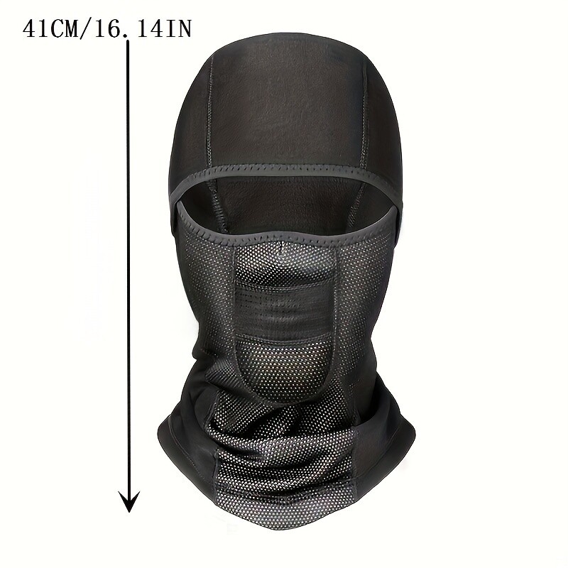 Set de pălărie și eșarfă tactică din lână Capacă termică pentru cap iarnă caldă Balaclava Mască de față Sport Ciclism Bonnet Protector pentru gât