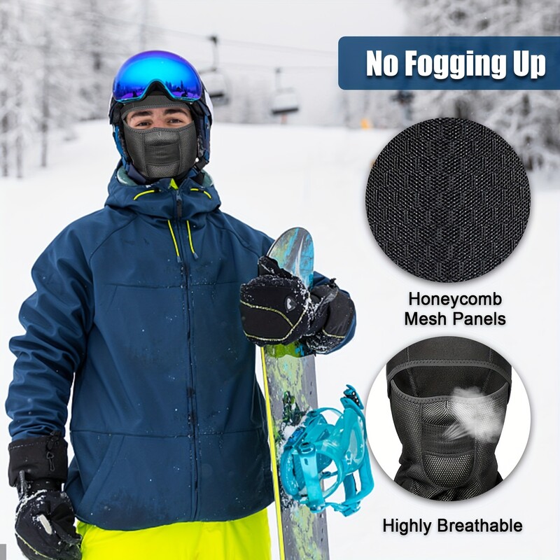 Set de pălărie și eșarfă tactică din lână Capacă termică pentru cap iarnă caldă Balaclava Mască de față Sport Ciclism Bonnet Protector pentru gât