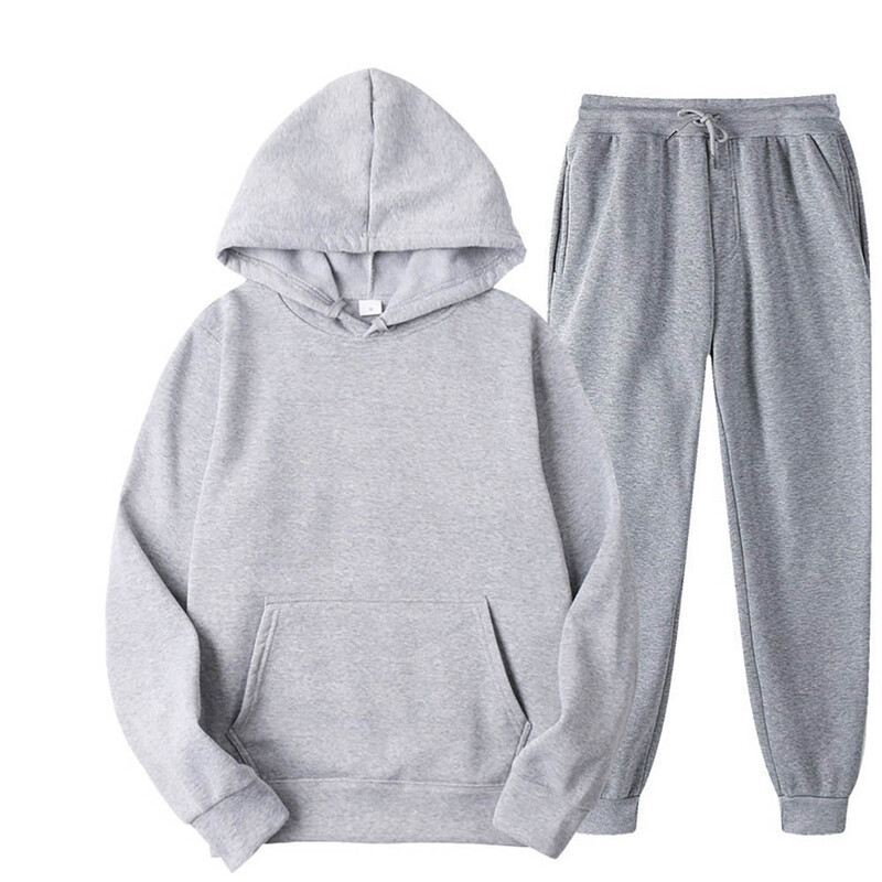 Pánske tepláky s kapucňou a nohavice Jogger Vysokokvalitné pánske denné ležérne športové mikiny s kapucňou Jogger Suit
