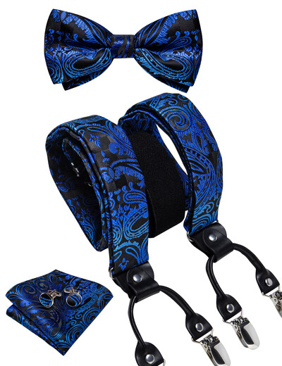 Ανδρική τιράντες με προδεμένο παπιγιόν μεταλλικά κλιπ Υ πλάτη Ελαστικά τιράντες παντελονιών Αξεσουάρ για γαμήλιο κοστούμι