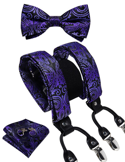 Ανδρική τιράντες με προδεμένο παπιγιόν μεταλλικά κλιπ Υ πλάτη Ελαστικά τιράντες παντελονιών Αξεσουάρ για γαμήλιο κοστούμι