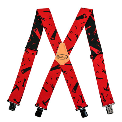 Bretele pentru bărbați, cu lățime de 2 inchi, reglabile și elastice, în formă de X, cu cleme foarte puternice - bretele cu bandă de măsurare rezistente formen