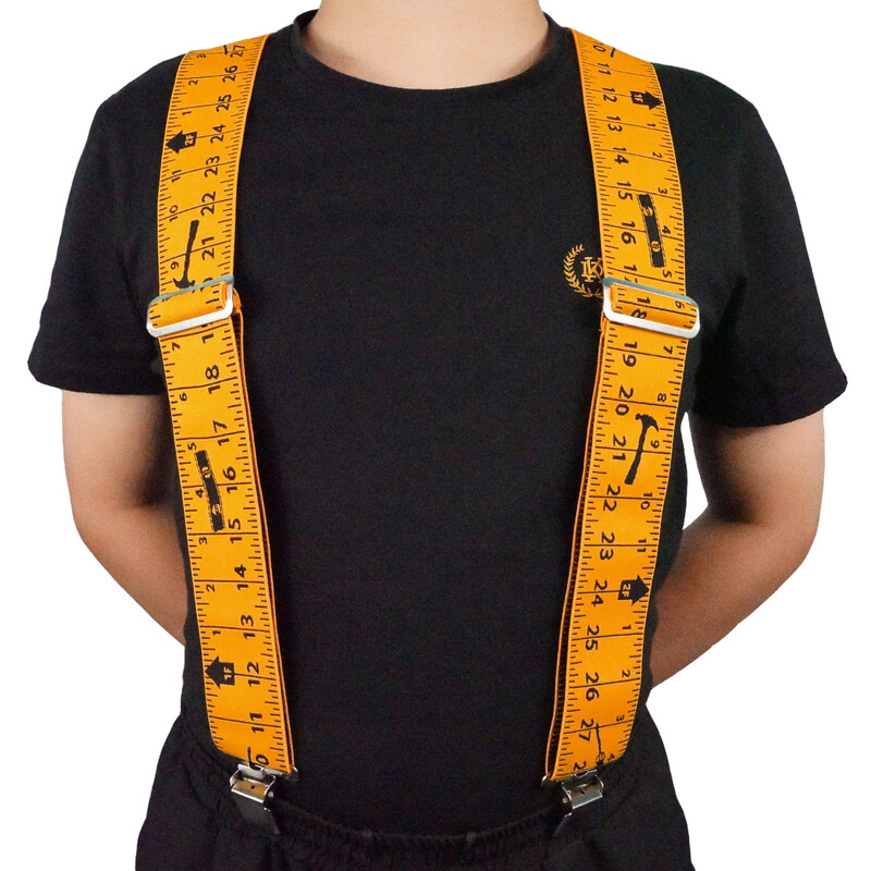 Bretele pentru bărbați, cu lățime de 2 inchi, reglabile și elastice, în formă de X, cu cleme foarte puternice - bretele cu bandă de măsurare rezistente formen