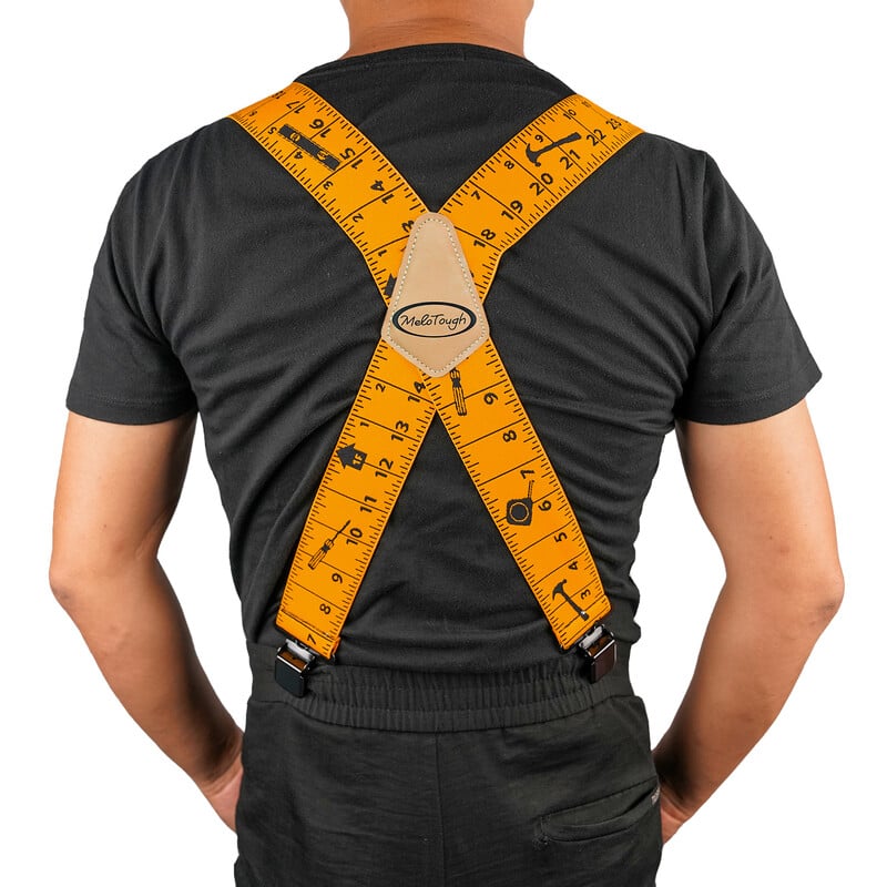 Bretele pentru bărbați, cu lățime de 2 inchi, reglabile și elastice, în formă de X, cu cleme foarte puternice - bretele cu bandă de măsurare rezistente formen