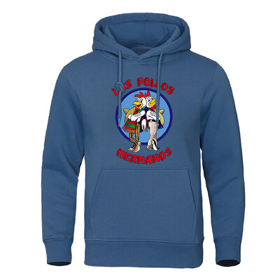 LOS POLLOS Hermanos Meeste kapuutsid Lahtine Pullover Kirjaprint Meeste Pusad Kanavennad Pulloverid Soe hingav kapuuts