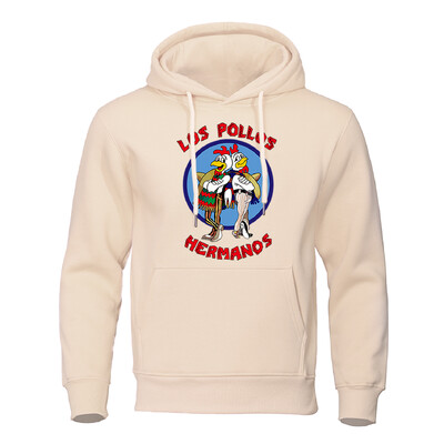 LOS POLLOS Hermanos Meeste kapuutsid Lahtine Pullover Kirjaprint Meeste Pusad Kanavennad Pulloverid Soe hingav kapuuts