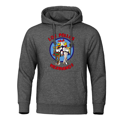 LOS POLLOS Hermanos Meeste kapuutsid Lahtine Pullover Kirjaprint Meeste Pusad Kanavennad Pulloverid Soe hingav kapuuts