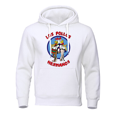LOS POLLOS Hermanos Meeste kapuutsid Lahtine Pullover Kirjaprint Meeste Pusad Kanavennad Pulloverid Soe hingav kapuuts
