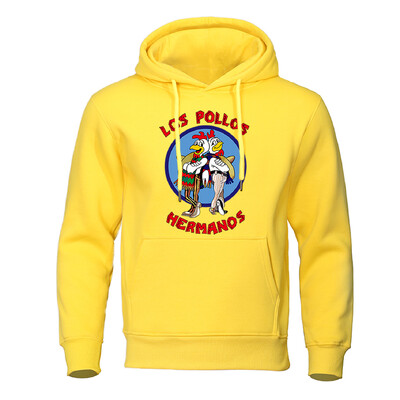 LOS POLLOS Hermanos Meeste kapuutsid Lahtine Pullover Kirjaprint Meeste Pusad Kanavennad Pulloverid Soe hingav kapuuts