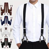 Ζαρτιέρες για ενήλικες 3,5cm6 Κλιπ Fashion Business Gentleman Ελαστικές Ζαρτιέρες Γάμος Performance Party Οικογενειακό Δώρο Σιδεράκια Ανδρικά