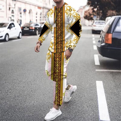 Férfi Alkalmi, hosszú ujjú nadrágok Sport tréningruha Grafikus pólók Divatos utcai ruházati készletek Tervezői ruhák 3D nyomtatás Nagyméretű öltöny