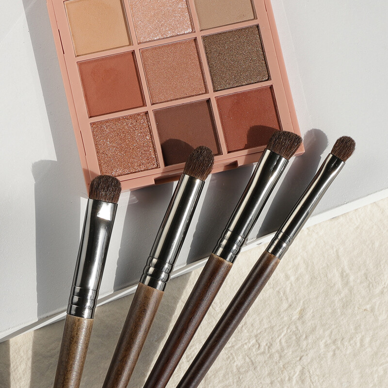 OVW sminkecsetek 4 db-os szemsmink ecset készlet szemhéjfesték keverő szemöldökkefe Lószőr kozmetikai eszközök