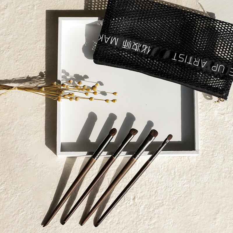 OVW sminkecsetek 4 db-os szemsmink ecset készlet szemhéjfesték keverő szemöldökkefe Lószőr kozmetikai eszközök