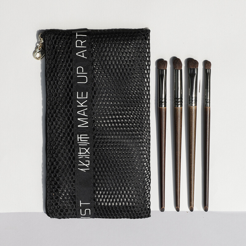 OVW sminkecsetek 4 db-os szemsmink ecset készlet szemhéjfesték keverő szemöldökkefe Lószőr kozmetikai eszközök