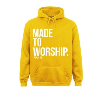 Made to Worship Psalm 95 1 Faith Based Christian Hoodie Print Мъжки суичъри Обикновени суичъри с дълъг ръкав Хип-хоп спортни облекла