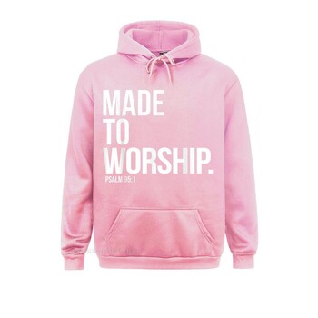 Made to Worship Psalm 95 1 Faith Based Christian Hoodie Print Мъжки суичъри Обикновени суичъри с дълъг ръкав Хип-хоп спортни облекла