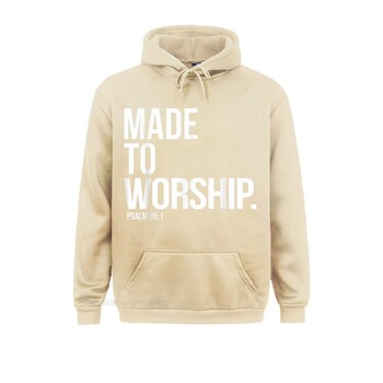 Made to Worship Psalm 95 1 Faith Based Christian Hoodie Print Мъжки суичъри Обикновени суичъри с дълъг ръкав Хип-хоп спортни облекла