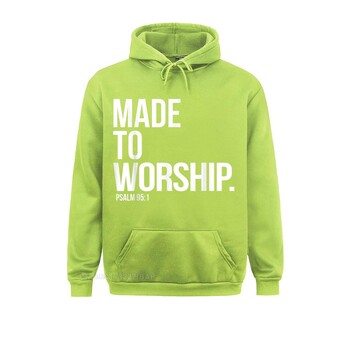 Made to Worship Psalm 95 1 Faith Based Christian Hoodie Print Мъжки суичъри Обикновени суичъри с дълъг ръкав Хип-хоп спортни облекла