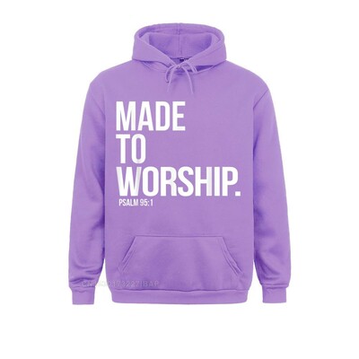 Made to Worship Psalm 95 1 Faith Based Christian Hoodie Print Мъжки суичъри Обикновени суичъри с дълъг ръкав Хип-хоп спортни облекла