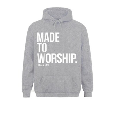 Made to Worship Psalm 95 1 Faith Based Christian Hoodie Print Мъжки суичъри Обикновени суичъри с дълъг ръкав Хип-хоп спортни облекла