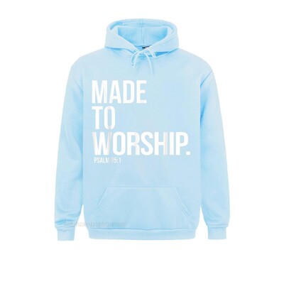 Made to Worship Psalm 95 1 Faith Based Christian Hoodie Print Мъжки суичъри Обикновени суичъри с дълъг ръкав Хип-хоп спортни облекла