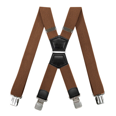 Ζαρτιέρες ενηλίκων βαρέως τύπου 3,8 εκ. 4 δυνατά κλιπ XY Τύπος καλαμποκιού Ρυθμιζόμενο ελαστικό ανδρικό παντελόνι τιράντες για ελεύθερο χρόνο