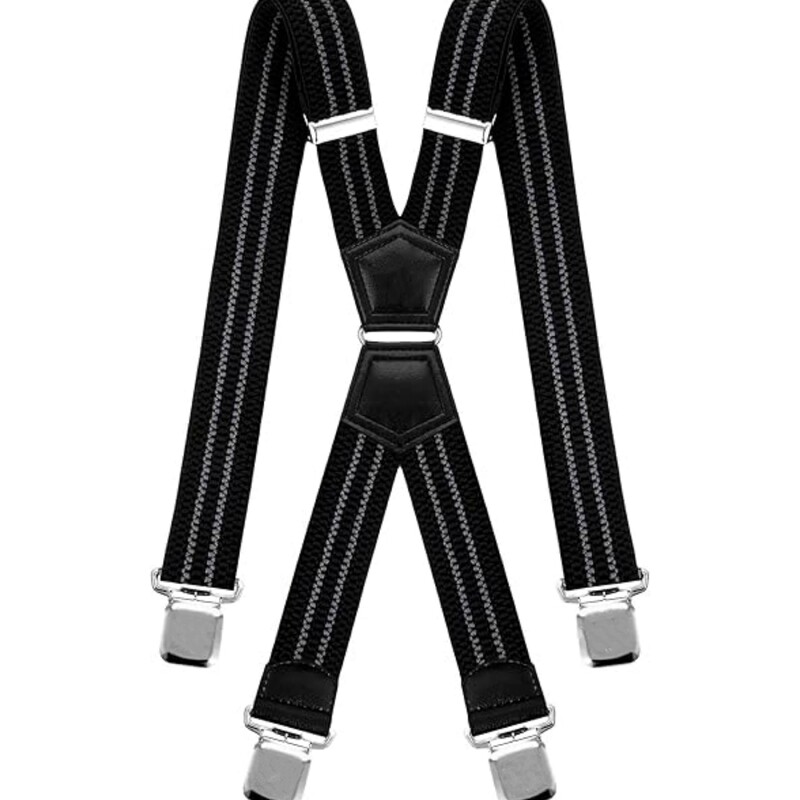 Ζαρτιέρες ενηλίκων βαρέως τύπου 3,8 εκ. 4 δυνατά κλιπ XY Τύπος καλαμποκιού Ρυθμιζόμενο ελαστικό ανδρικό παντελόνι τιράντες για ελεύθερο χρόνο