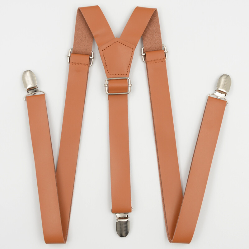 Kiváló minőségű pu bőr harisnyatartó nőknek Barna és fekete nadrágtartó 25mm széles férfi harisnyatartó férfiaknak 120cm