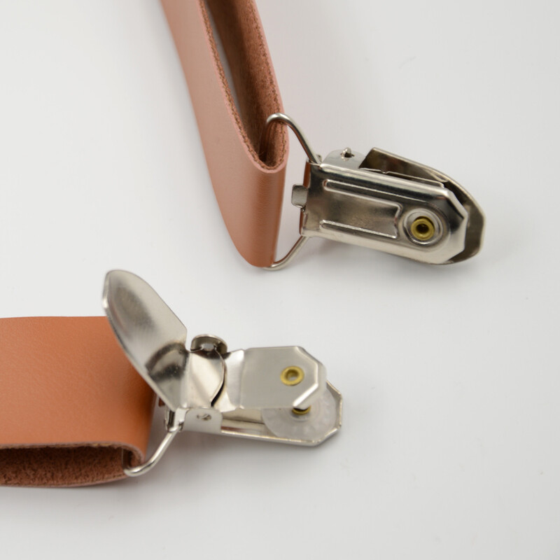 Kiváló minőségű pu bőr harisnyatartó nőknek Barna és fekete nadrágtartó 25mm széles férfi harisnyatartó férfiaknak 120cm