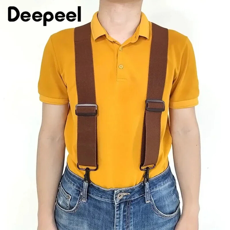 1db Deepeel 5*120cm új divatos széles férfi függőnadrág fekete horogcsattal 4 kapcsos sztreccs férfi Jockstrap munkamerevítő tartozék