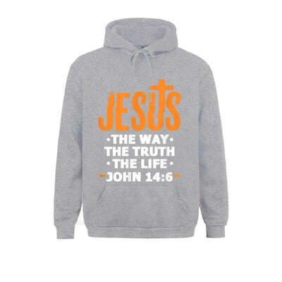 Ježišova cesta, pravda, život, Ján 14 6, kresťanský biblický verš, mikina s kapucňou, oblečenie na jeseň, módne trendy, ženy, anglický štýl