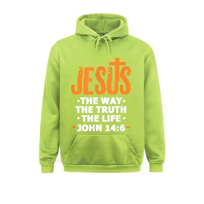 Ježišova cesta, pravda, život, Ján 14 6, kresťanský biblický verš, mikina s kapucňou, oblečenie na jeseň, módne trendy, ženy, anglický štýl