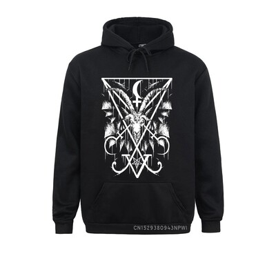 Hanorace imprimate pentru bărbați Pulover Sigil Of Lucifer și Baphomet Costum personalizat Hanorace Hip Hop Îmbrăcăminte pentru cadouri de Crăciun