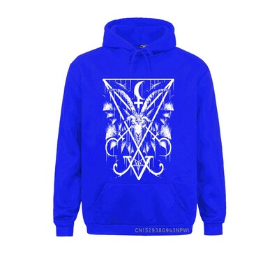 Apdrukāti džemperi vīriešiem Lucifer un Baphomet pulovers, pielāgots kostīms Hip Hop kapuces Ziemassvētku dāvanu apģērbs