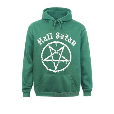 Hail Satan kapucnis Pentagram Rock Goth Unholy Satanic Punk Emo Alternatív Ajándék Top Divat Utcai ruházat Pullover Homme